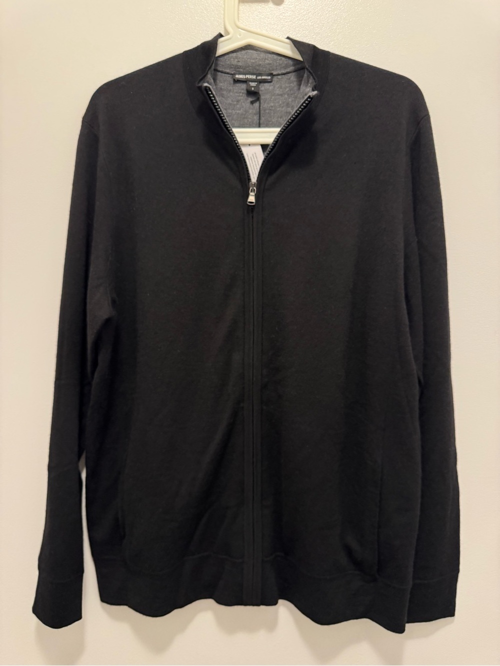 JAMES PERSE Men Black 100% Cashmere Zip-Up Cardigan | Size 1 | NWT